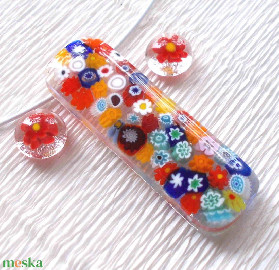 Virágoskert muránói ékszerszett , ajándék karácsonyra, névnapra, születésnapra. - ékszer - ékszerszett - Meska.hu