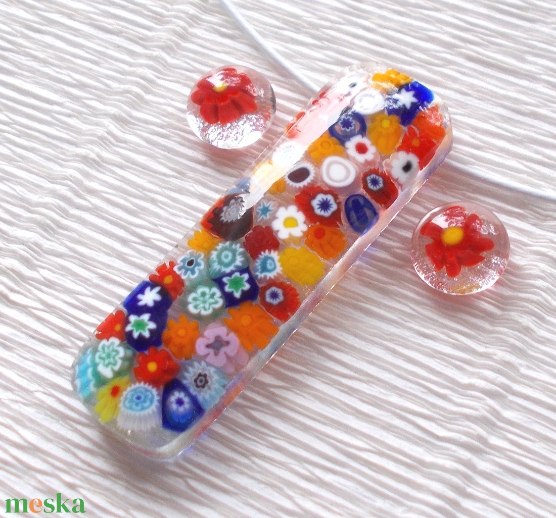 Virágoskert muránói ékszerszett , ajándék karácsonyra, névnapra, születésnapra. - ékszer - ékszerszett - Meska.hu