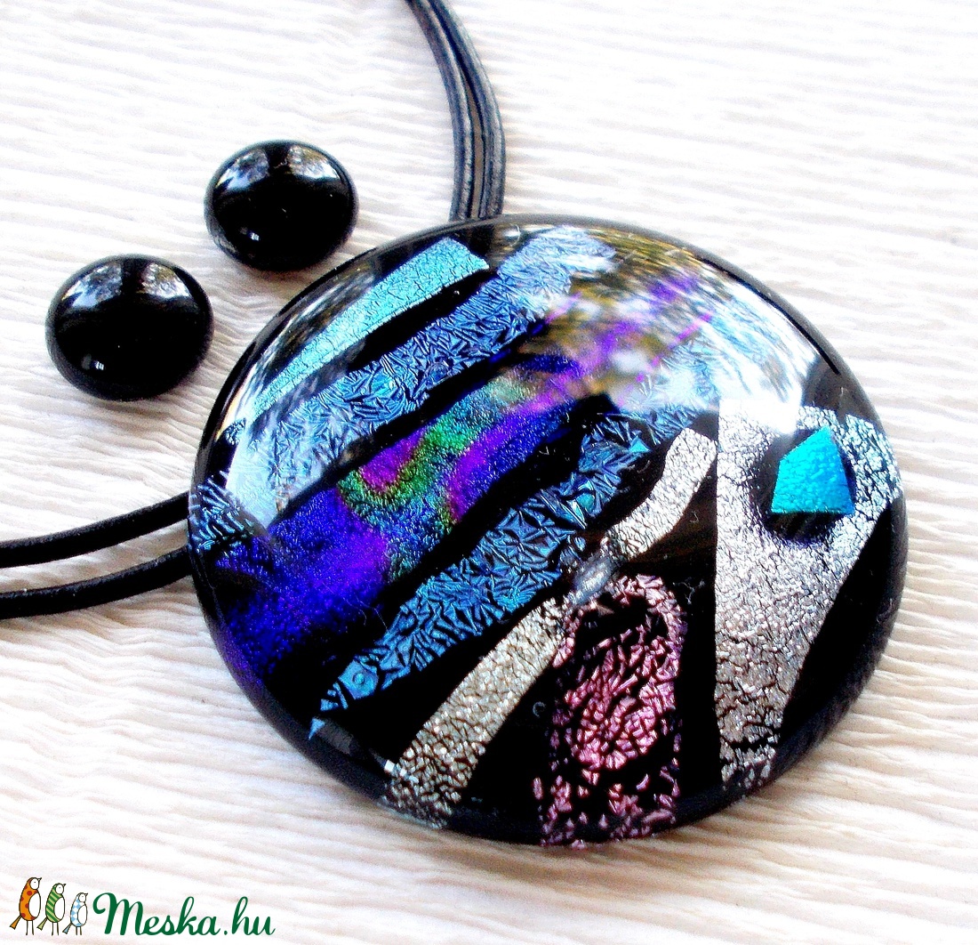 Dichroic kompozíció ékszerszett , ajándék nőknek, névnapra, születésnapra. - - Meska.hu Dichroic kompozíció ékszerszett , ajándék nőknek, névnapra, születésnapra. - - Meska.hu