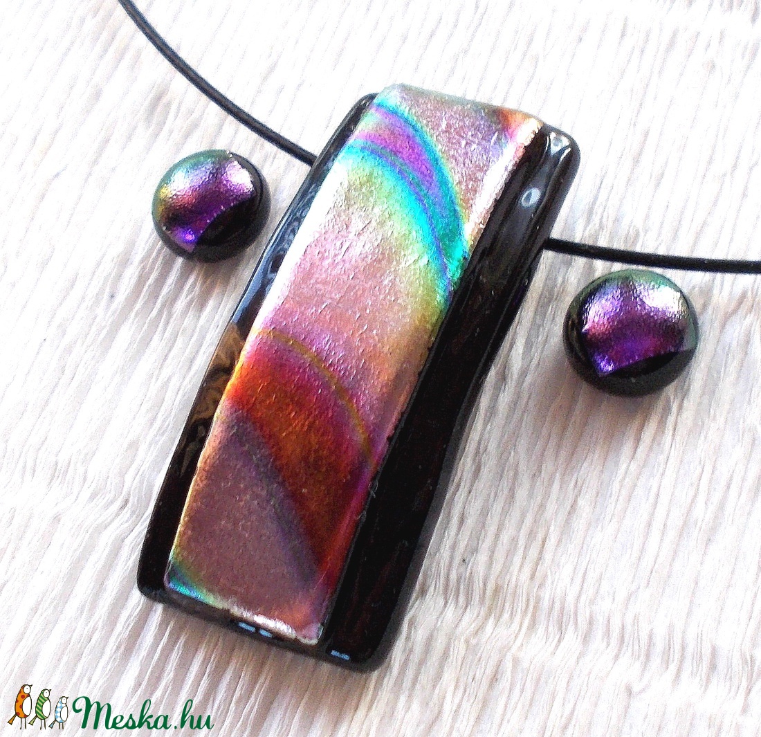 Szivárványos dichroic ékszerszett, ajándék névnapra, születésnapra. - - Meska.hu Szivárványos dichroic ékszerszett, ajándék névnapra, születésnapra. - - Meska.hu