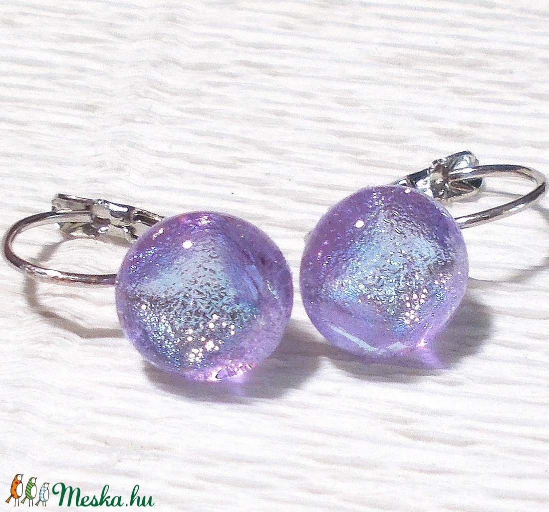 Dichroic levendula üveg fülbevaló, ajándék névnapra, születésnapra. - - Meska.hu Dichroic levendula üveg fülbevaló, ajándék névnapra, születésnapra. - - Meska.hu