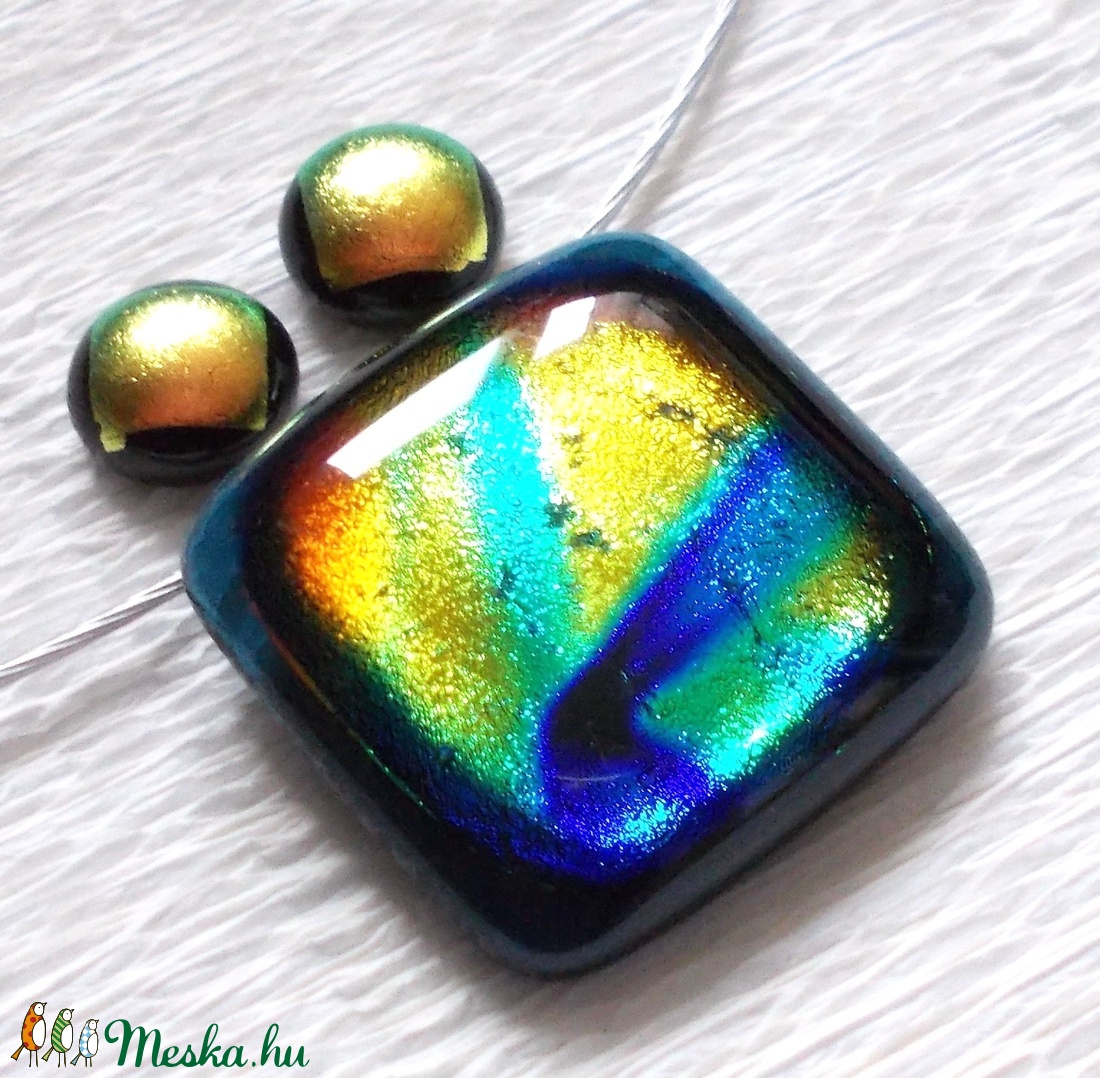 KÉSZLETKISÖPRÉS! Napfényes tenger dichroic ékszerszett, ajándék névnapra, születésnapra. - - Meska.hu KÉSZLETKISÖPRÉS! Napfényes tenger dichroic ékszerszett, ajándék névnapra, születésnapra. - - Meska.hu