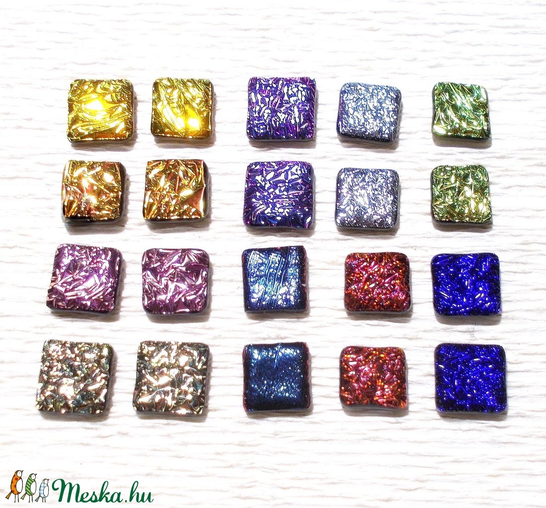 Bíborfény dichroic stiftes fülbevaló, ajándék névnapra, születésnapra. - ékszer - fülbevaló - Meska.hu Bíborfény dichroic stiftes fülbevaló, ajándék névnapra, születésnapra. - ékszer - fülbevaló - Meska.hu