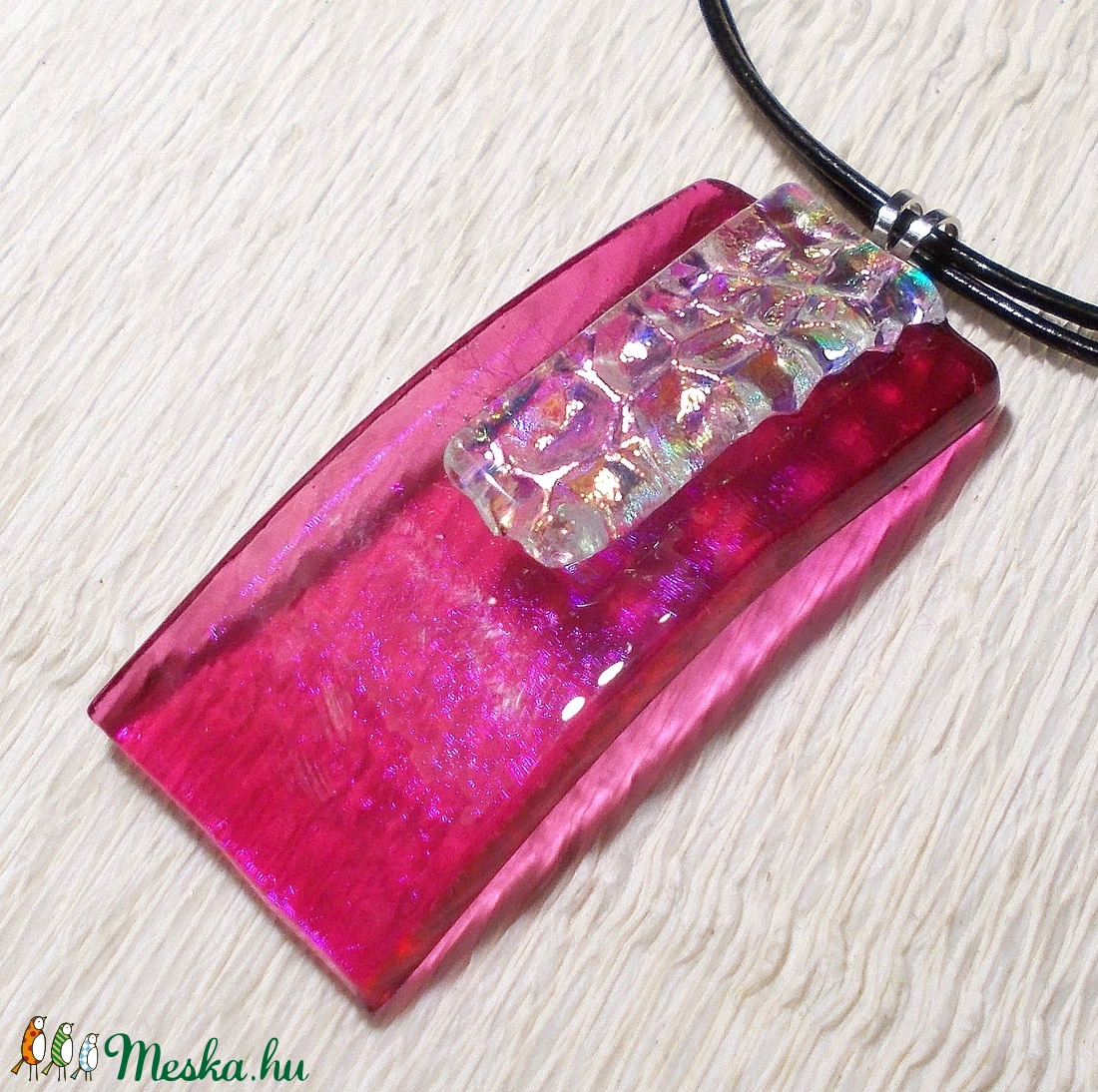 Szivárványos málna dichroic ékszerszett, ajándék névnapra, születésnapra. - - Meska.hu Szivárványos málna dichroic ékszerszett, ajándék névnapra, születésnapra. - - Meska.hu