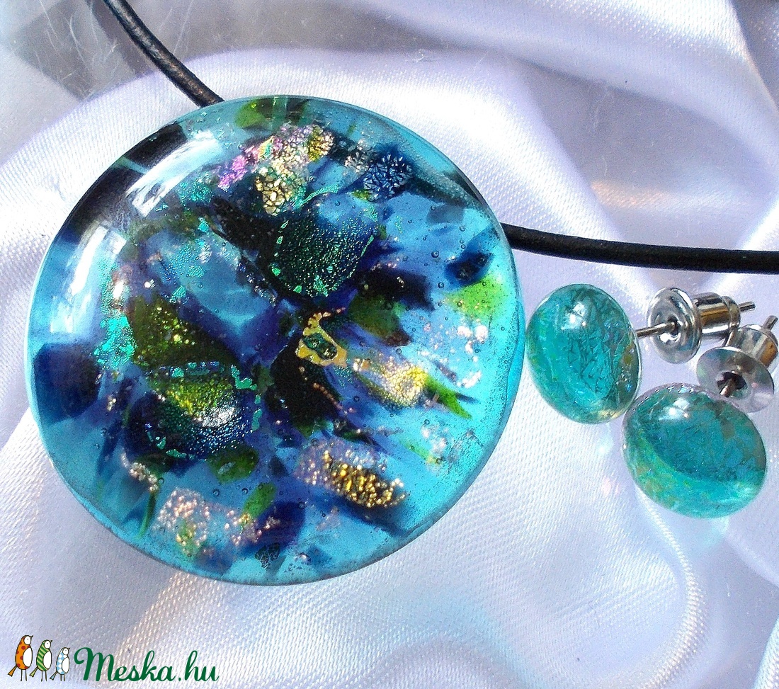 Tenger kincsei dichroic ékszerszett, ajándék mikulás csomagban. - - Meska.hu Tenger kincsei dichroic ékszerszett, ajándék mikulás csomagban. - - Meska.hu