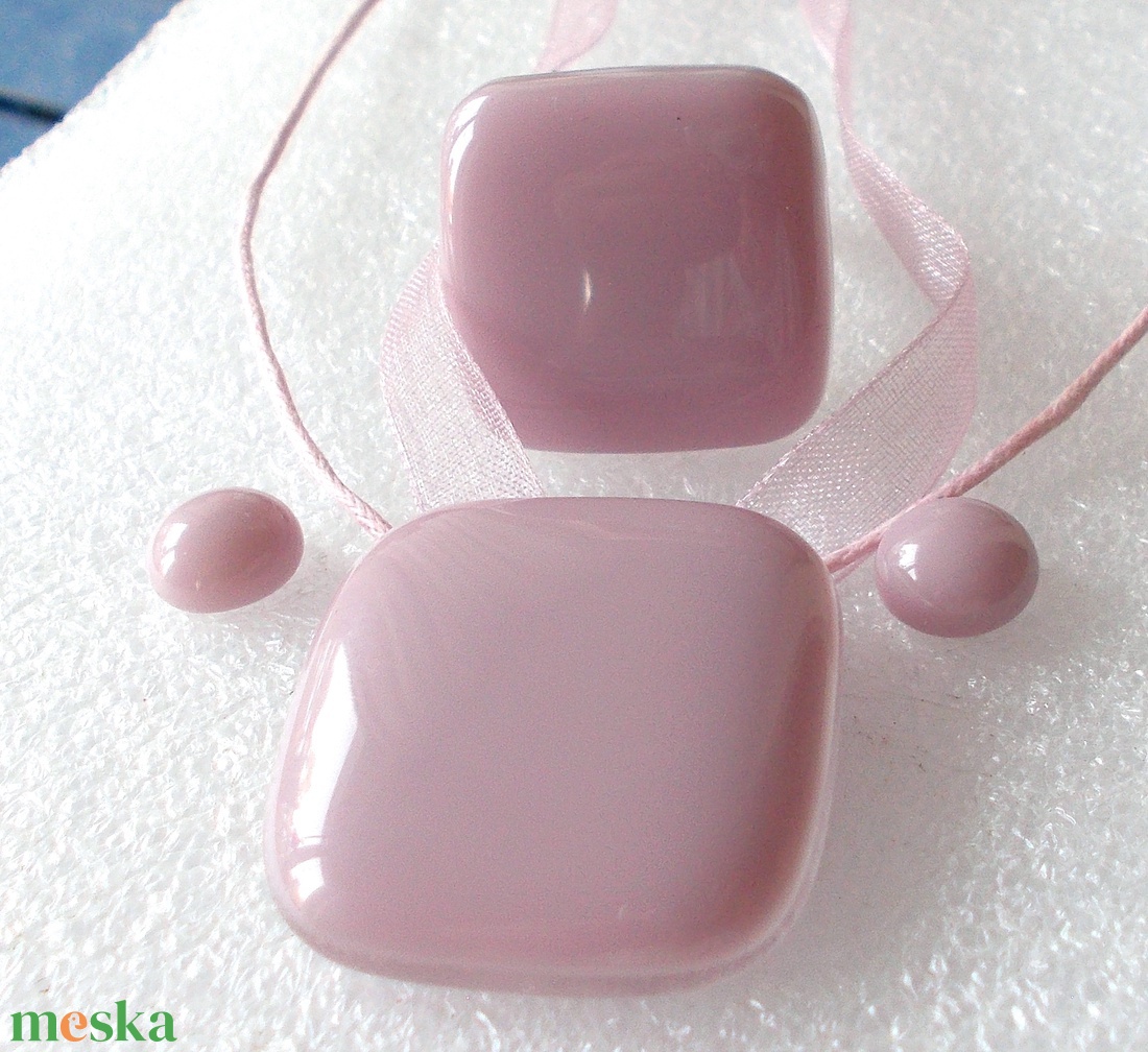 AKCIÓ! Hamvas füstös rózsaszín, ékszerszett , ajándék lányoknak, névnapra, születésnapra. - ékszer - ékszerszett - Meska.hu