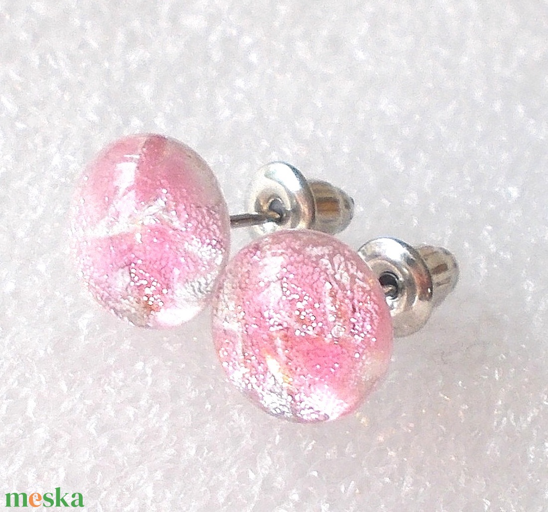 NEMESACÉL!  Dichroic fülbevaló páros, ajándék  névnapra, születésnapra. - ékszer - fülbevaló - pötty fülbevaló - Meska.hu