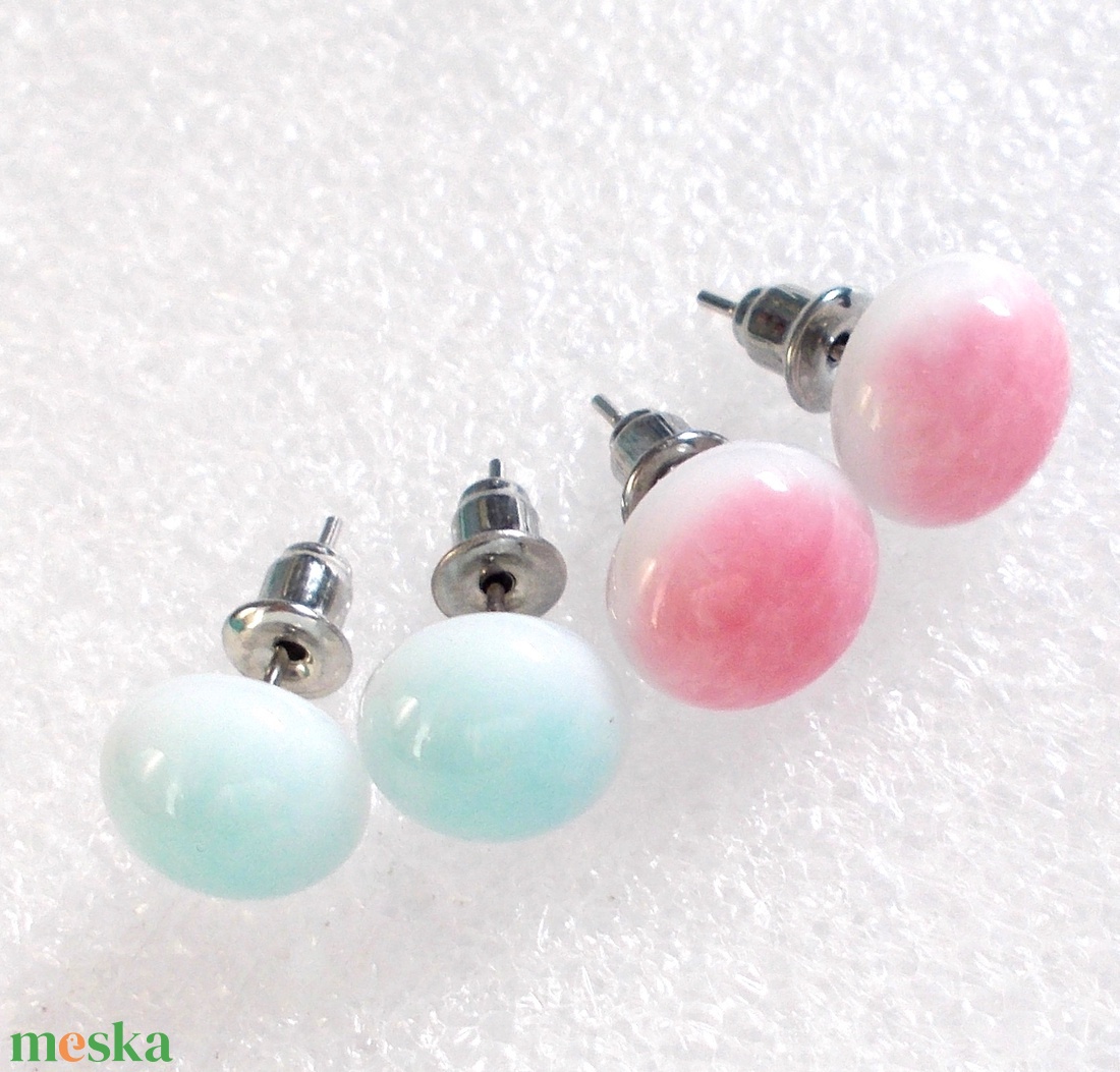 Nemesacél selyem fényű színes fülbevaló csomag, ajándék nőknek, lányoknak. - ékszer - fülbevaló - pötty fülbevaló - Meska.hu