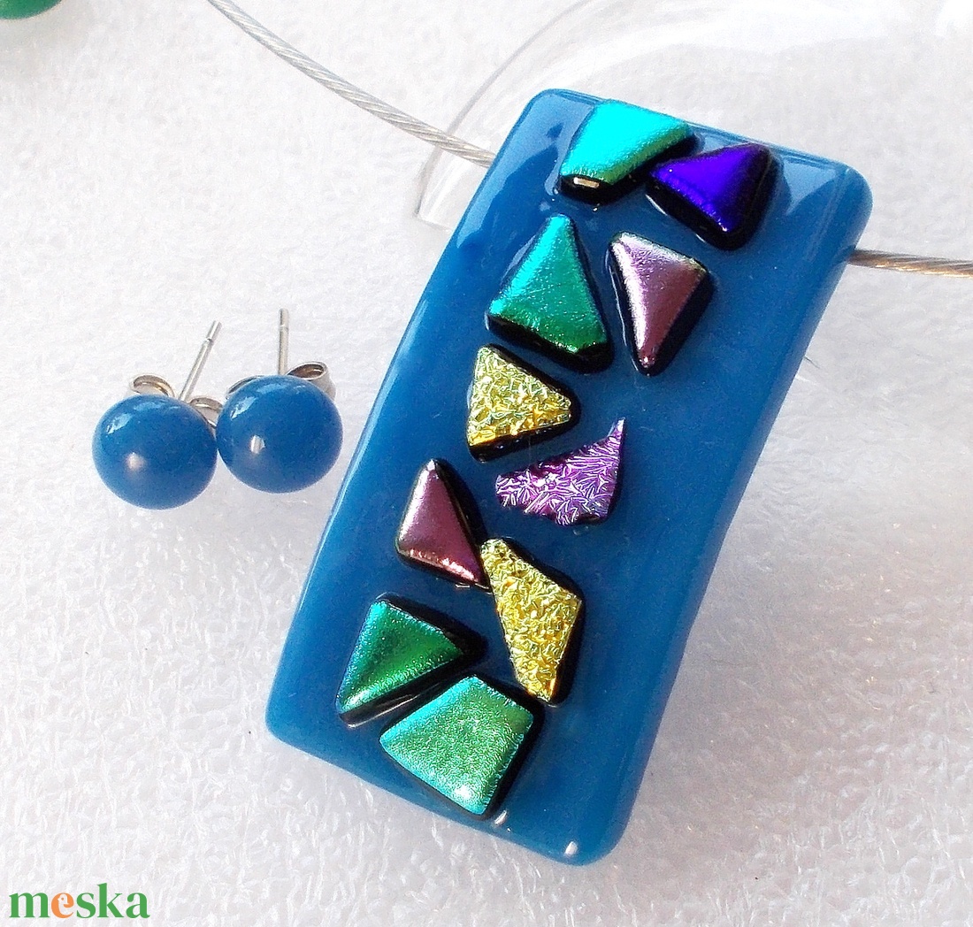 Szivárvány mozaik, üvegékszerszett, ajándék  lányoknak szalagavatóra, ballagásra, születésnapra, névnapra.  - ékszer - ékszerszett - Meska.hu