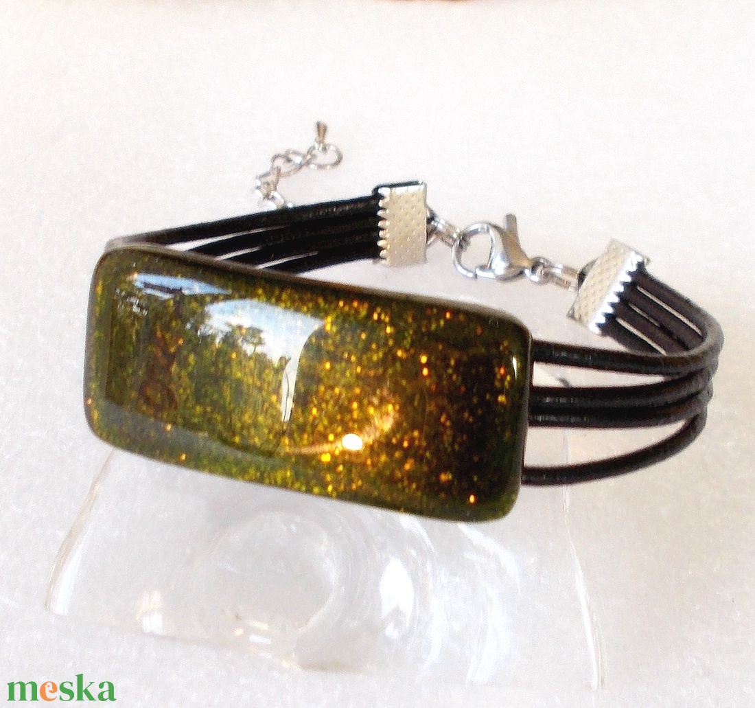 Arany moha aventurin karkötő, ajándék  ballagásra, névnapra, születésnapra. - ékszer - karkötő - karkötő medállal - Meska.hu