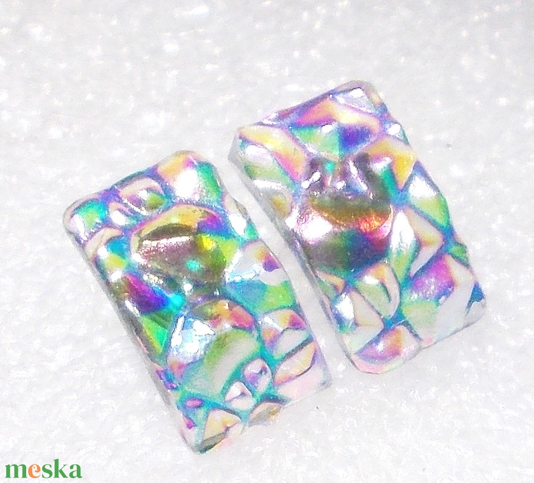 NEMESACÉL! Szivárvány trendi stiftes  fülbevaló, ajándék  névnapra, születésnapra. - ékszer - fülbevaló - lógó fülbevaló - Meska.hu