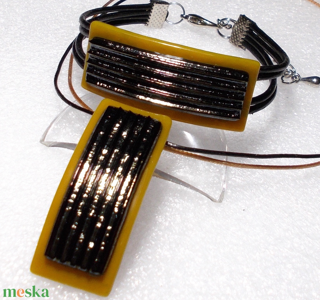 Bronzos karamell trendi ékszerszett , ajándék névnapra születésnapra. - ékszer - ékszerszett - Meska.hu