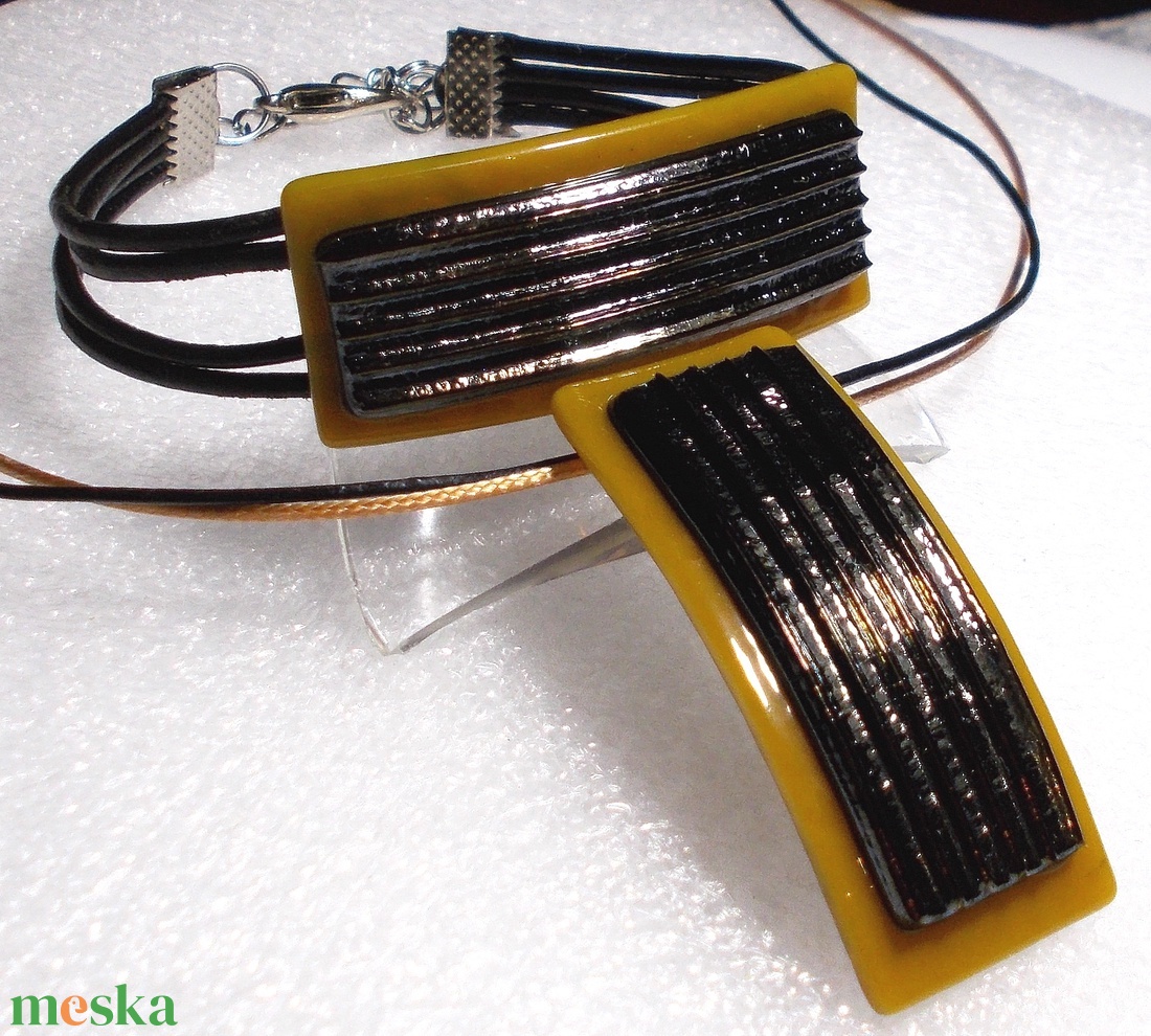 Bronzos karamell trendi ékszerszett , ajándék névnapra születésnapra. - ékszer - ékszerszett - Meska.hu