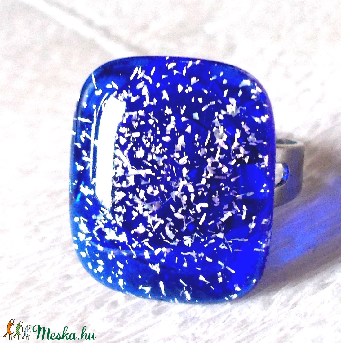 NEMESACÉL! Elegáns királykék gyűrű , ajándék lányoknak, névnapra, születésnapra. - ékszer - gyűrű - statement gyűrű - Meska.hu