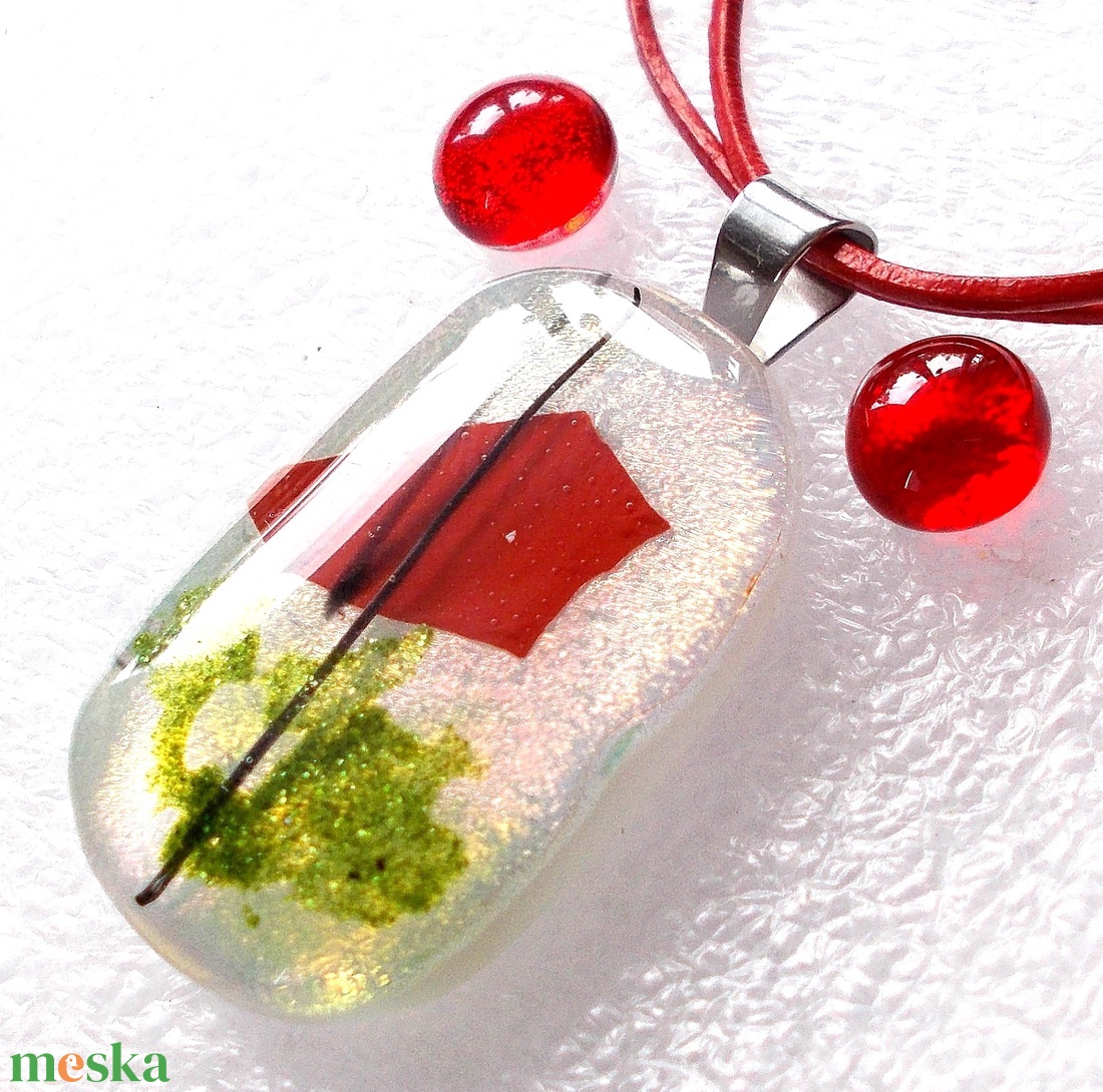 Pipacs gyöngyházfényben, ajándék lányoknak, szalagavatóra, ballagásra. - ékszer - ékszerszett - Meska.hu