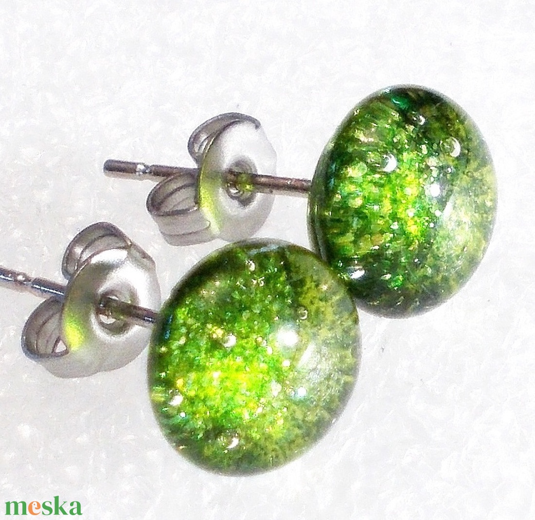 ORVOSI FÉM!  Arany moha aventurin fülbevaló, ajándék  ballagásra, névnapra, születésnapra. - ékszer - fülbevaló - pötty fülbevaló - Meska.hu