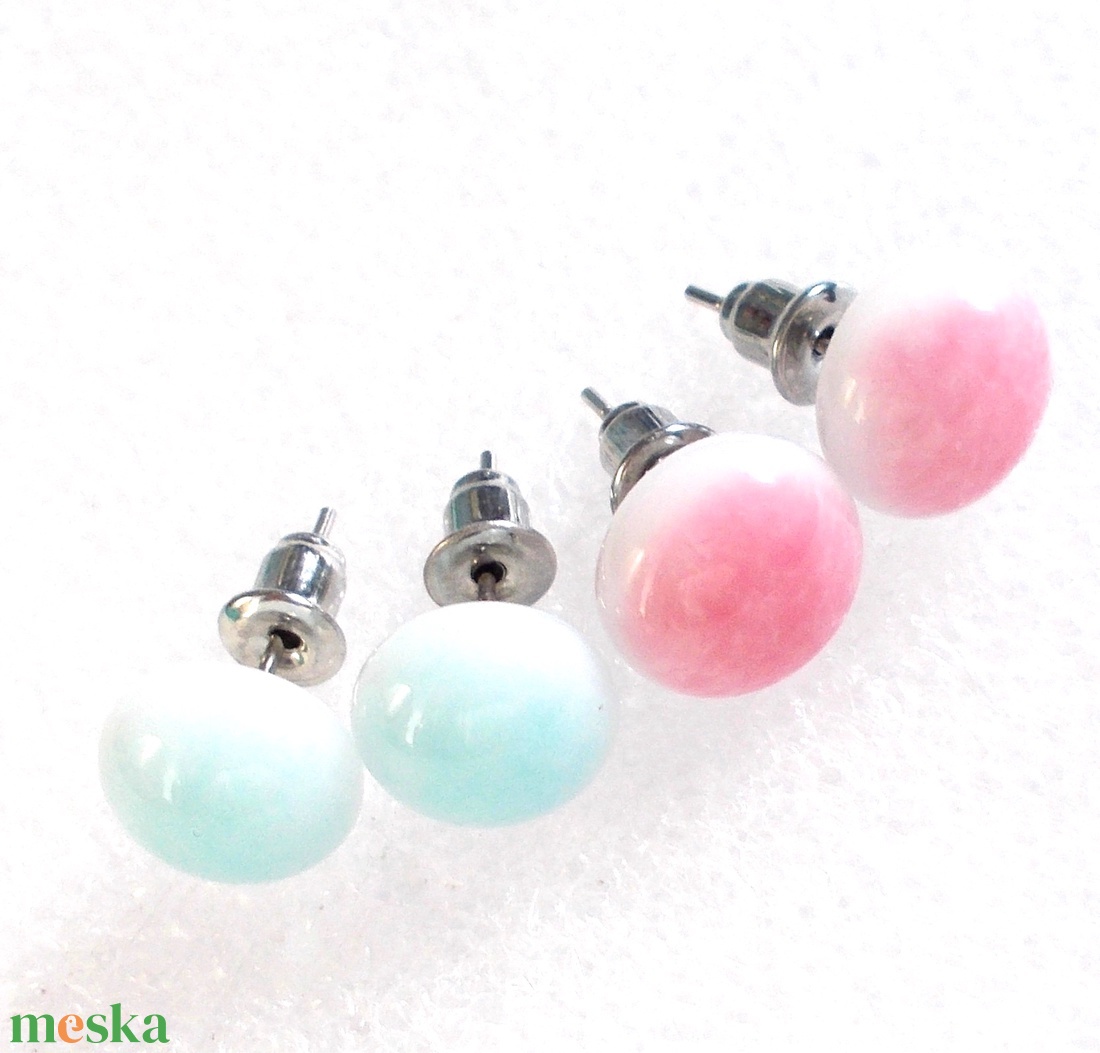 Nemesacél selyem fényű színes fülbevaló csomag, ajándék nőknek, lányoknak. - ékszer - fülbevaló - pötty fülbevaló - Meska.hu