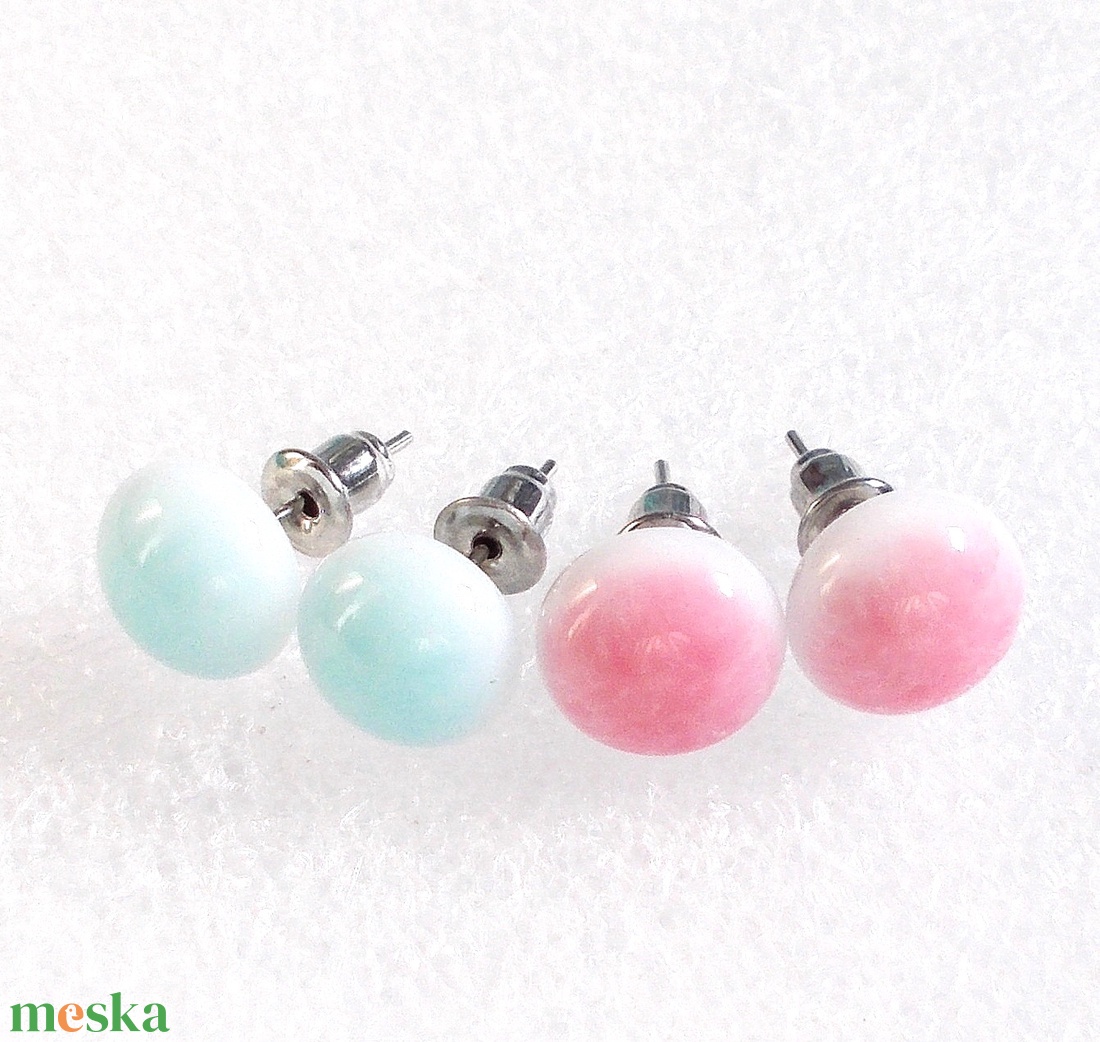 Nemesacél selyem fényű színes fülbevaló csomag, ajándék nőknek, lányoknak. - ékszer - fülbevaló - pötty fülbevaló - Meska.hu