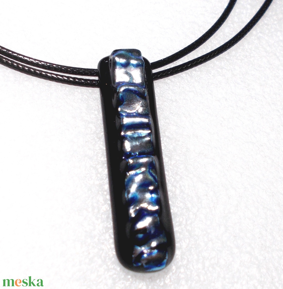 Ezüstös fekete nyaklánc, ajándék  ballagásra, névnapra, születésnapra. - ékszer - ékszerszett - Meska.hu