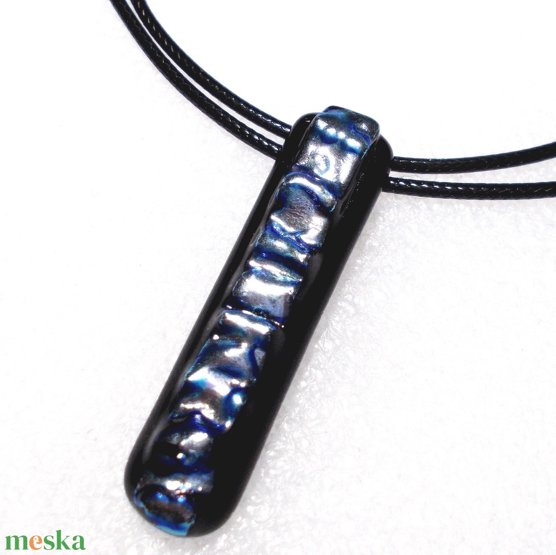 Ezüstös fekete nyaklánc, ajándék  ballagásra, névnapra, születésnapra. - ékszer - ékszerszett - Meska.hu