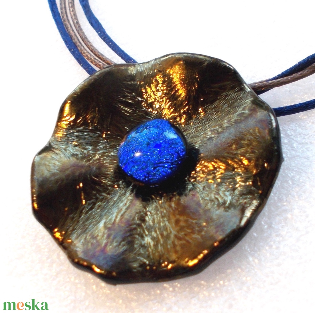 Bronzos smaragd rózsa medál, ajándék névnapra születésnapra. - ékszer - nyaklánc - medálos nyaklánc - Meska.hu