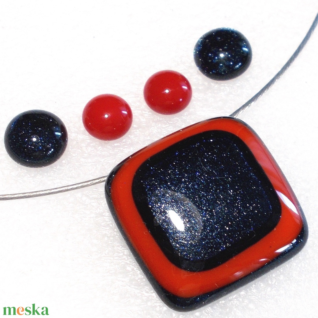 Piros_kék ékszerszett, ajándék névnapra, születésnapra. - ékszer - ékszerszett - Meska.hu