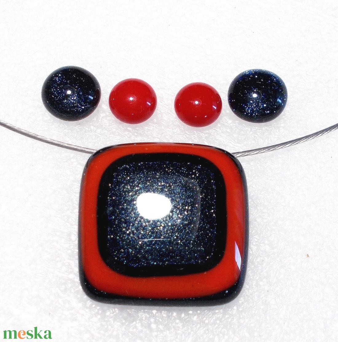 Piros_kék ékszerszett, ajándék névnapra, születésnapra. - ékszer - ékszerszett - Meska.hu