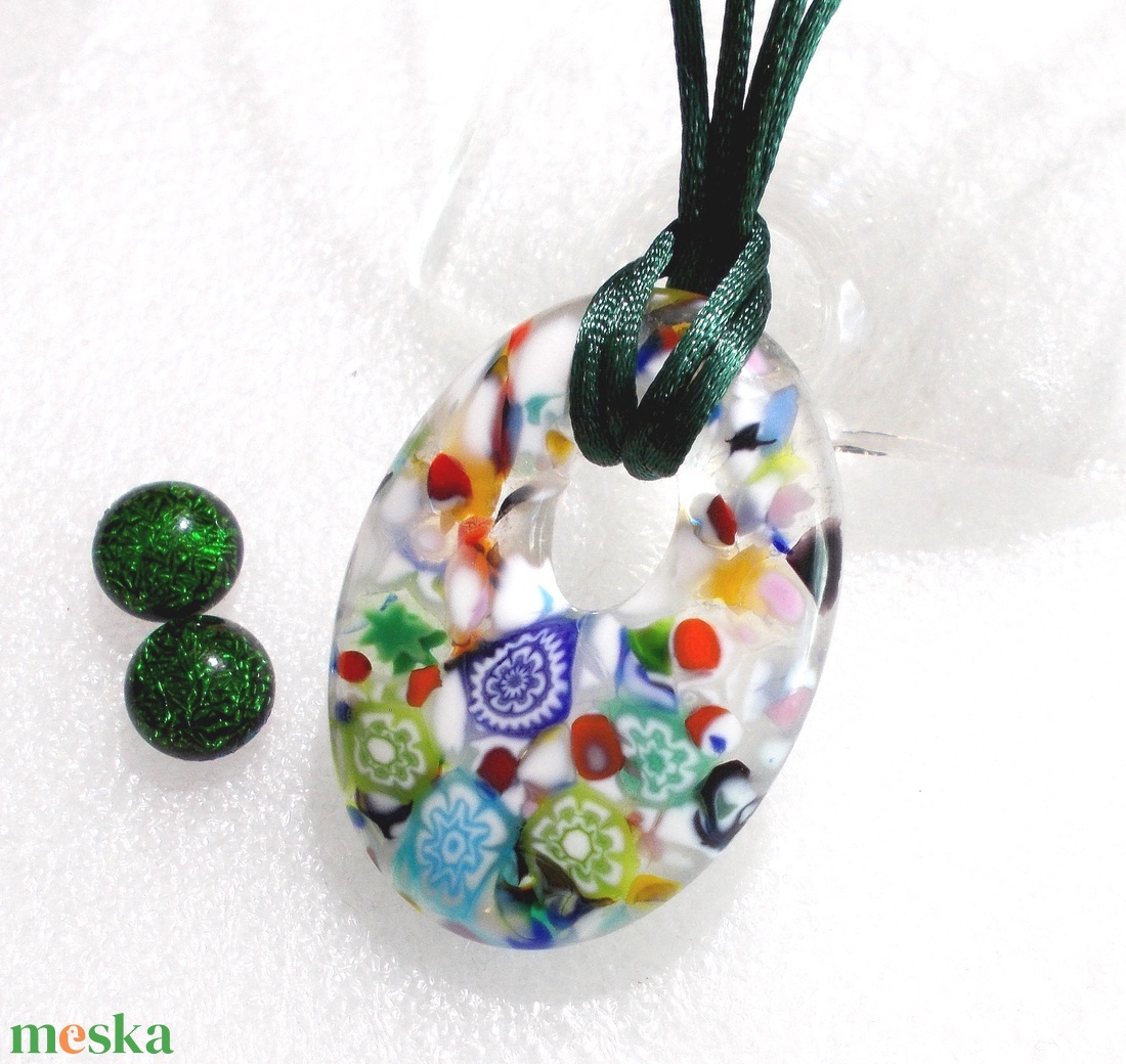 Színek és virágok trendi ékszerszett - ékszer - ékszerszett - Meska.hu