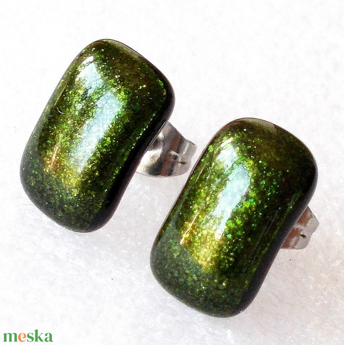 Orvosi fém! Aventurin trendi stiftes  fülbevaló, ajándék  névnapra, születésnapra. - ékszer - fülbevaló - pötty fülbevaló - Meska.hu