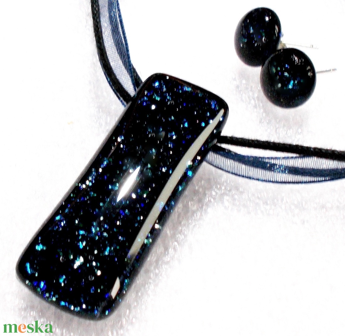 AKCIÓ! Csillagos égbolt üvegékszer szett. - ékszer - ékszerszett - Meska.hu