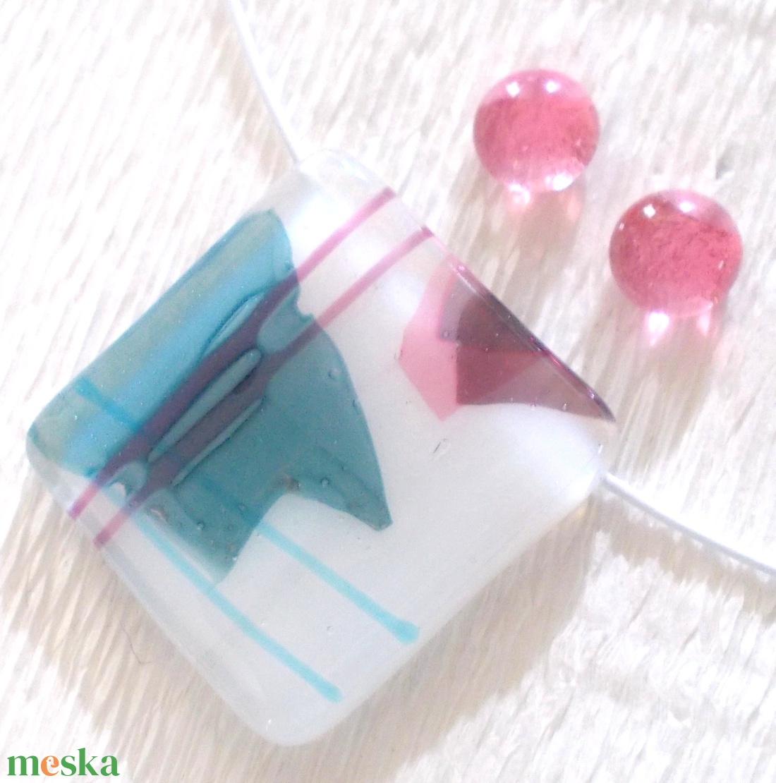 Hortenzia üvegékszer szett, ajándék nőknek névnapra, születésnapra. - ékszer - ékszerszett - Meska.hu