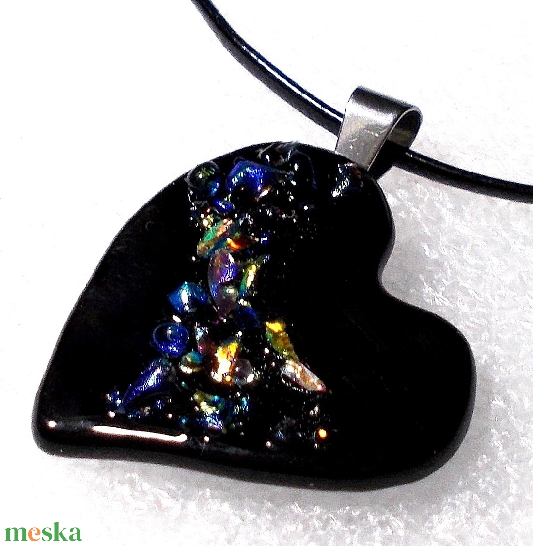 NEMESACÉL! Szívben színek fúziója, nyaklánc, ajándék Valentin napra. - ékszer - karkötő - karkötő medállal - Meska.hu