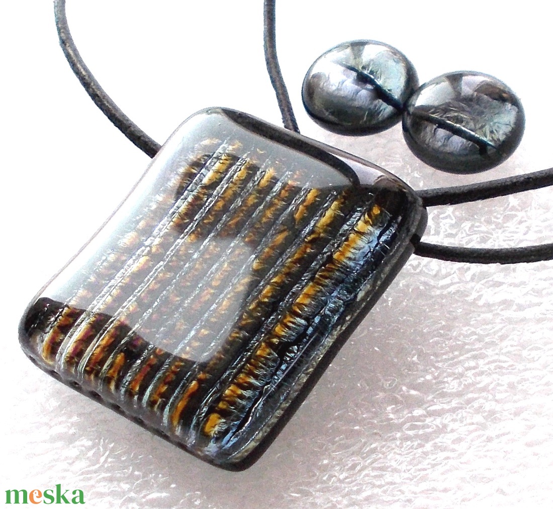 Fekete bronz csíkos,  ékszerszett ajándék húsvétra. - ékszer - ékszerszett - Meska.hu