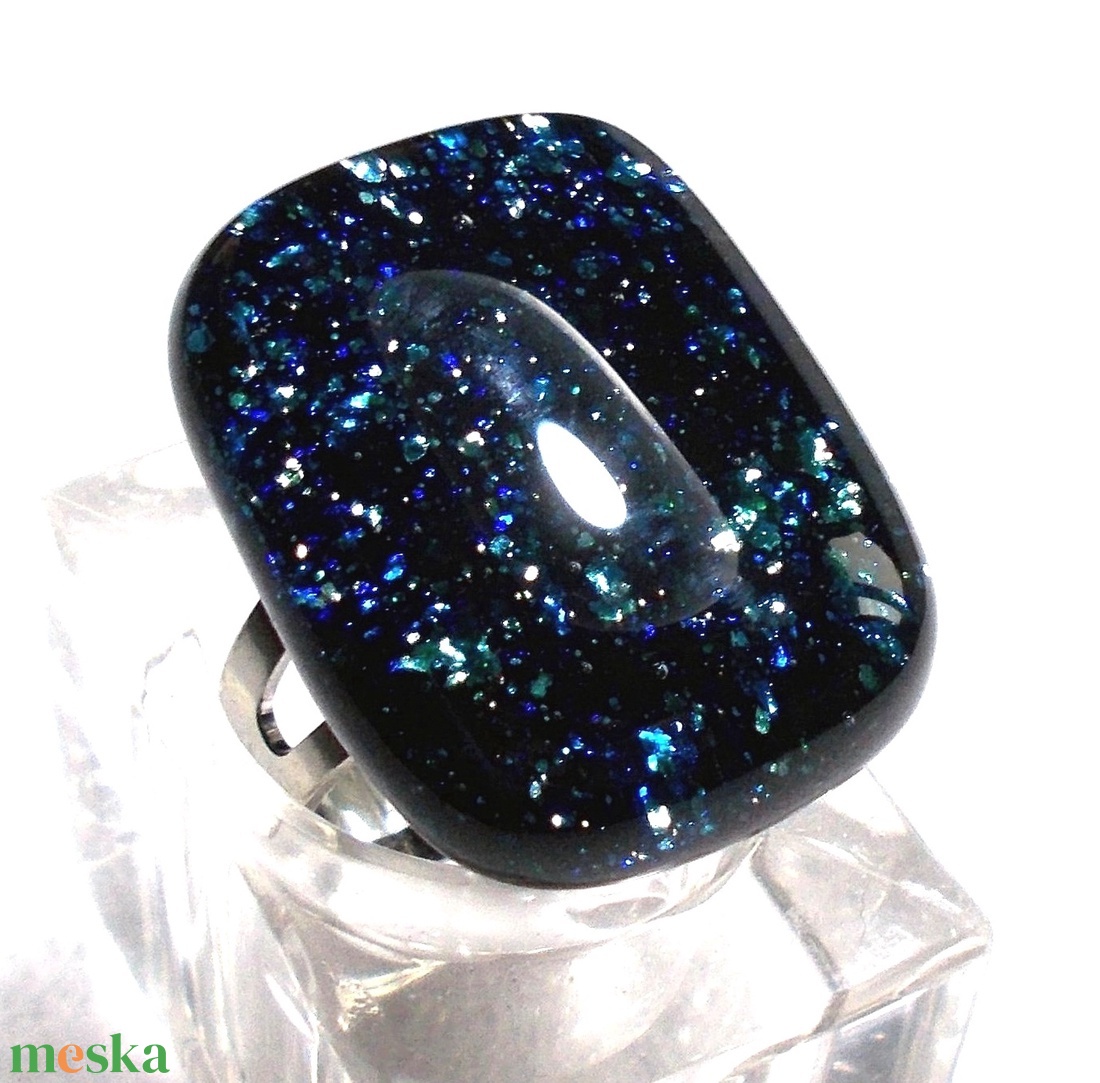 Csillagos égbolt üvegékszer gyűrű. - ékszer - ékszerszett - Meska.hu