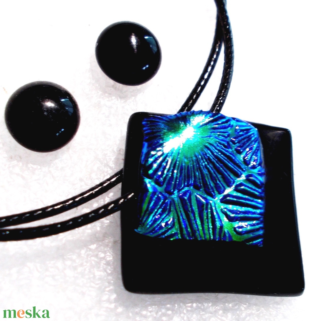 Kék-zöld csillagok  nyaklánc, ajándék névnapra, születésnapra. - ékszer - ékszerszett - Meska.hu