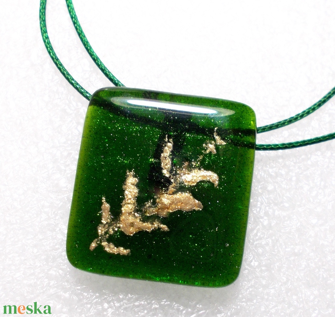 AKCIÓ! Arany fenyő üvegékszer , ajándék nőknek névnapra, születésnapra karácsonyra. - ékszer - ékszerszett - Meska.hu