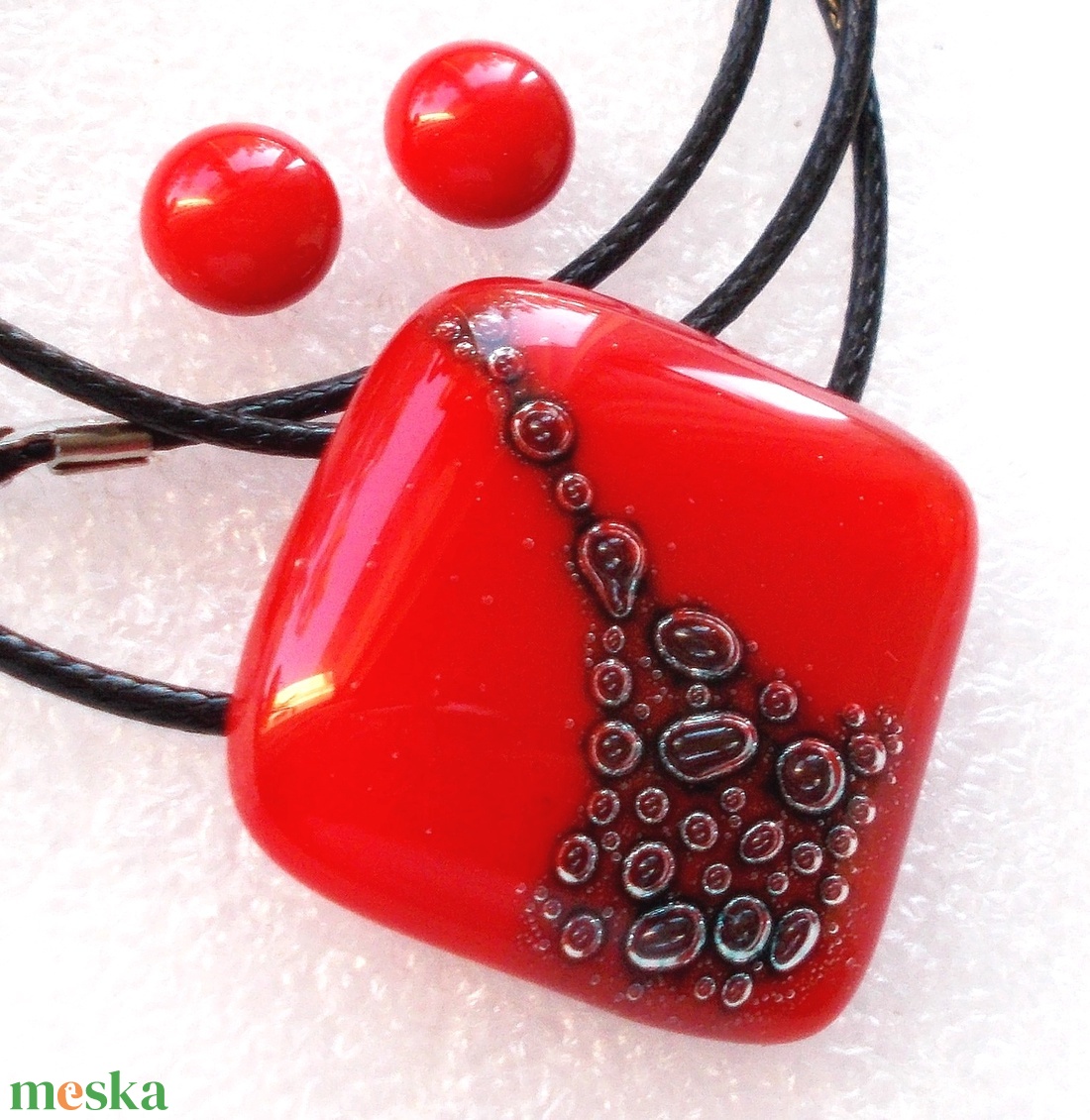  AKCIÓ! Elegáns piros ékszerszett, ajándék lányoknak, névnapra, születésnapra. - ékszer - ékszerszett - Meska.hu