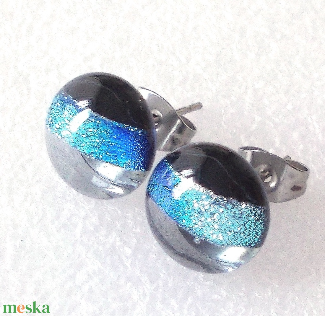 NEMESACÉL! Szürke-ezüstkék  fülbevaló páros, ajándék nőknek névnapra, születésnapra.  - ékszer - fülbevaló - lógó fülbevaló - Meska.hu