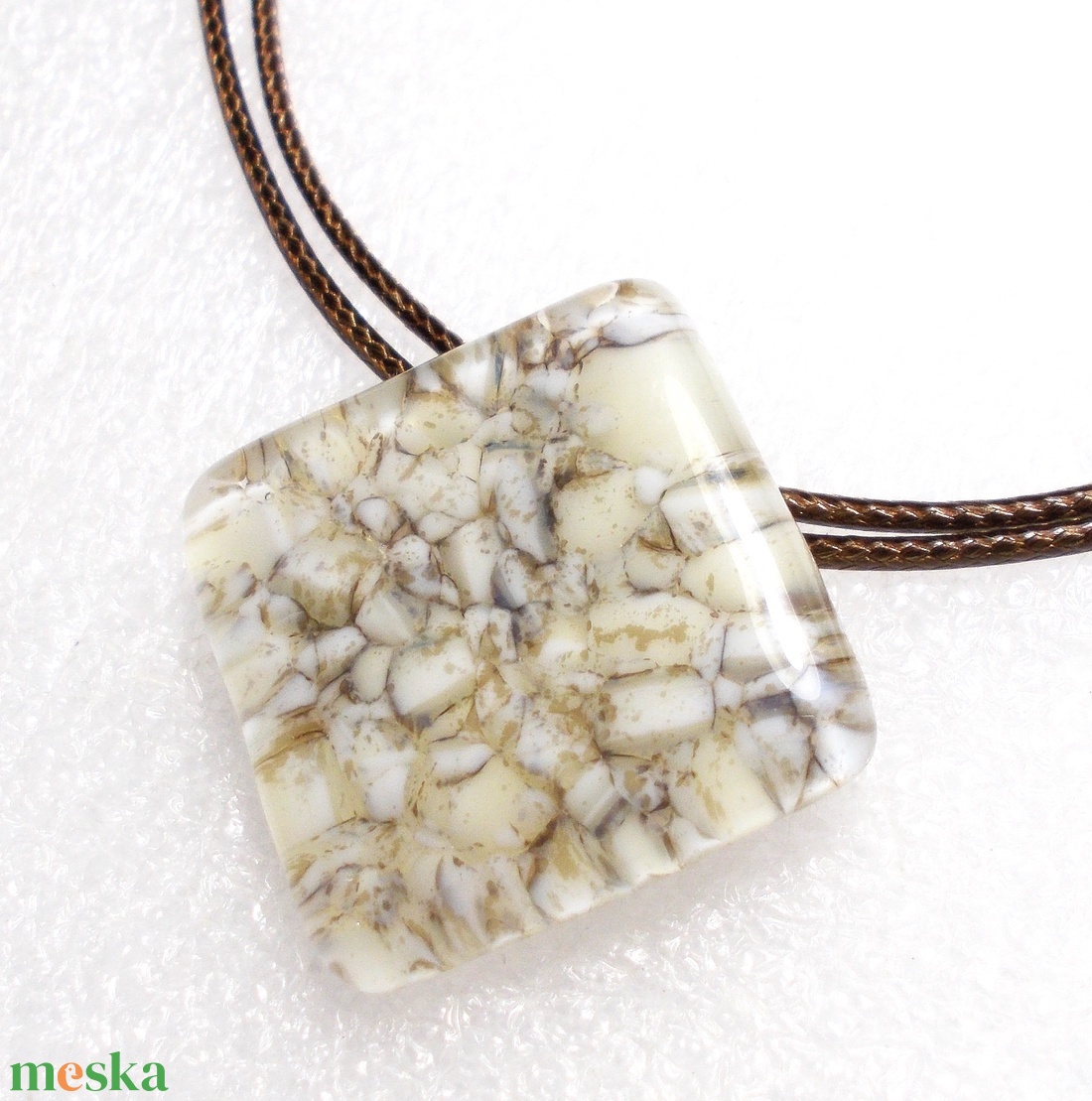 Natúr kavics mintás üvegékszer, ajándék névnapra, születésnapra. - ékszer - ékszerszett - Meska.hu