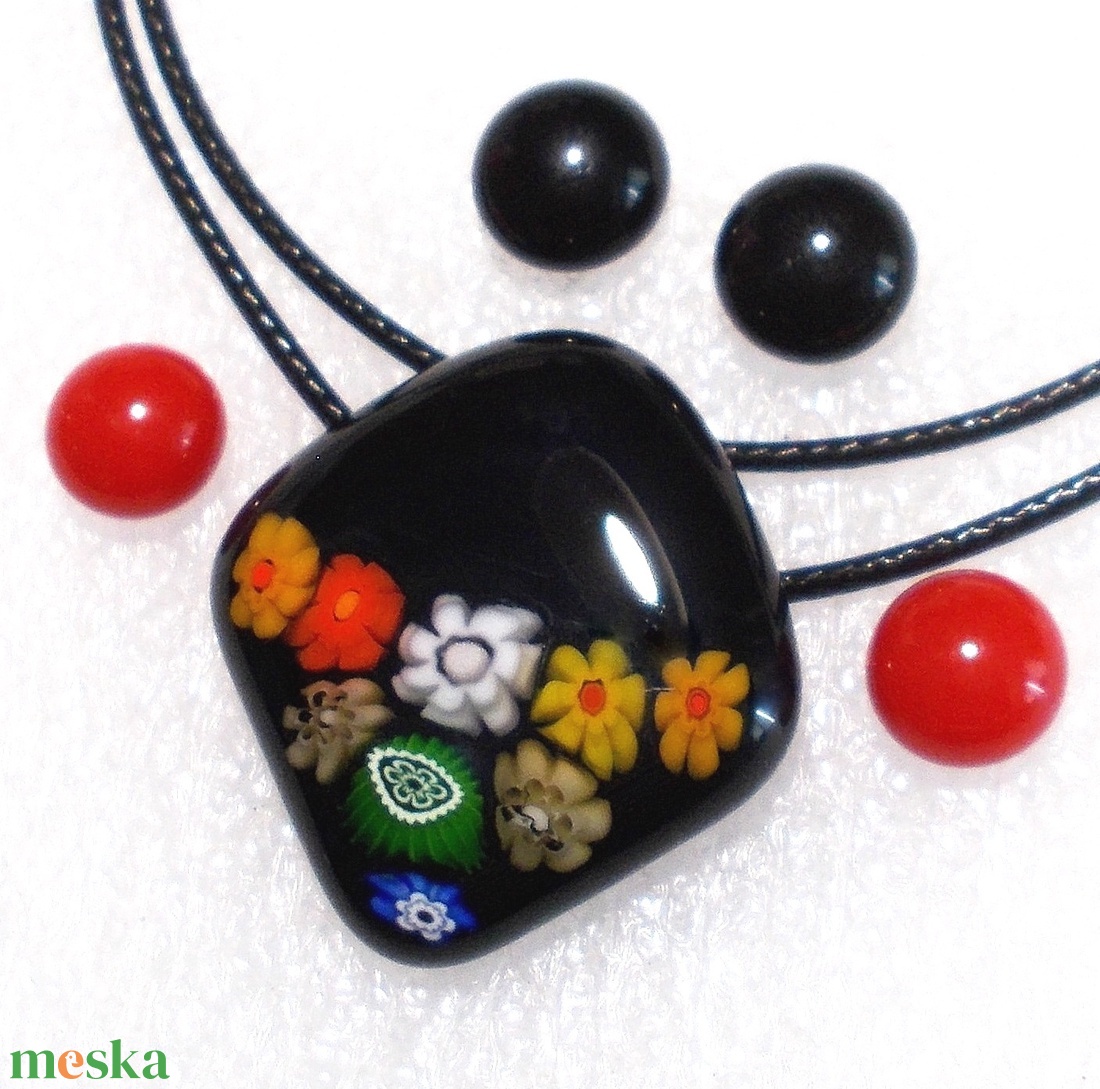 AKCIÓ! Virágos ékszerszett, nyaklánc és fülbevaló, ajándék  ballagásra, névnapra, születésnapra. - ékszer - ékszerszett - Meska.hu