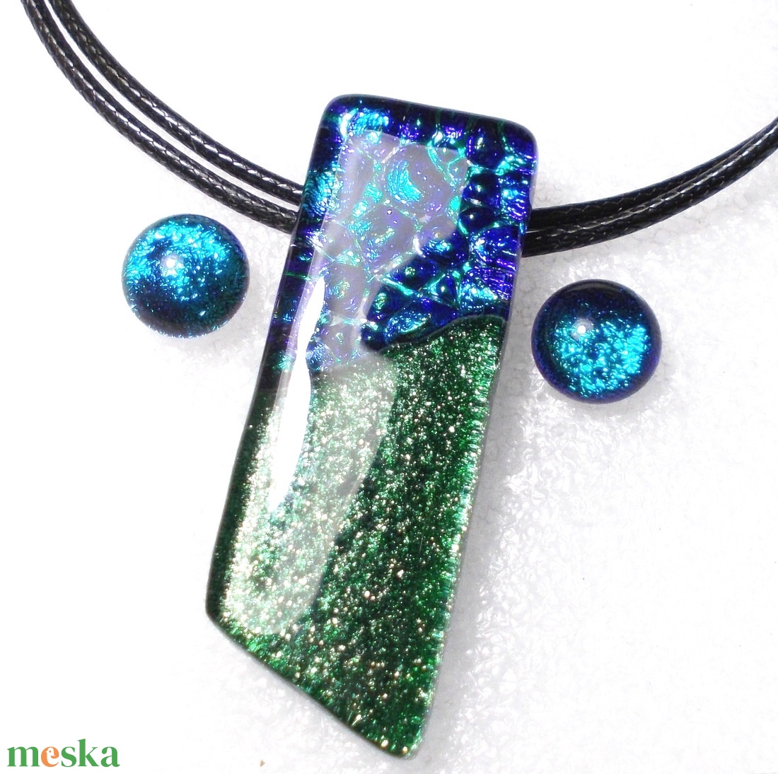 Dichroic kék-zöld fények ékszerszett. - ékszer - ékszerszett - Meska.hu Dichroic kék-zöld fények ékszerszett. - ékszer - ékszerszett - Meska.hu