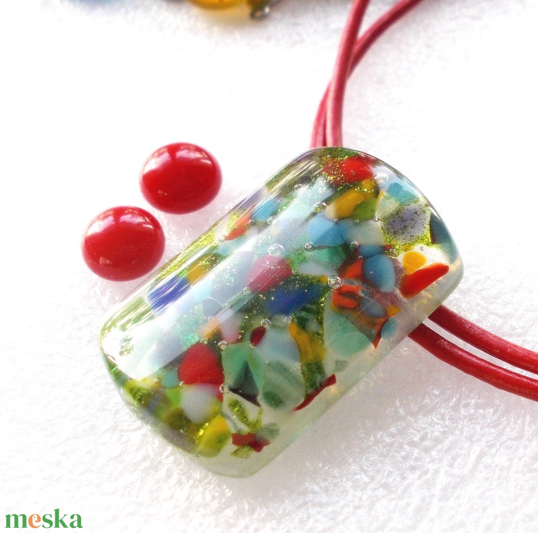 AKCIÓ!  Színek fények fúziója, ékszerszett. - ékszer - nyaklánc - medálos nyaklánc - Meska.hu