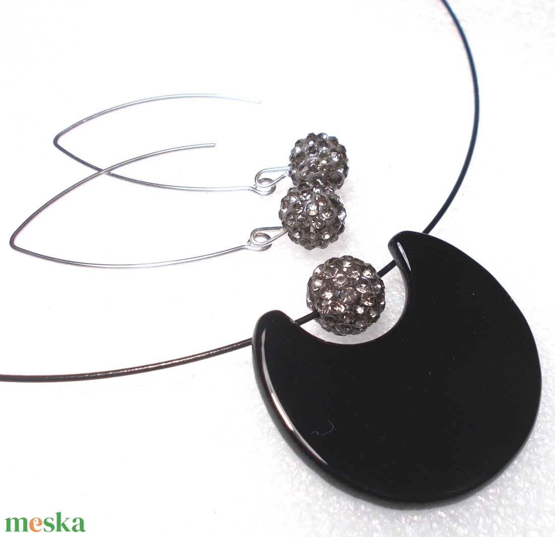 Fekete-bronz csillogás  trendi ékszerszett, ajándék Valentin napra, névnapra, születésnapra. - ékszer - ékszerszett - Meska.hu