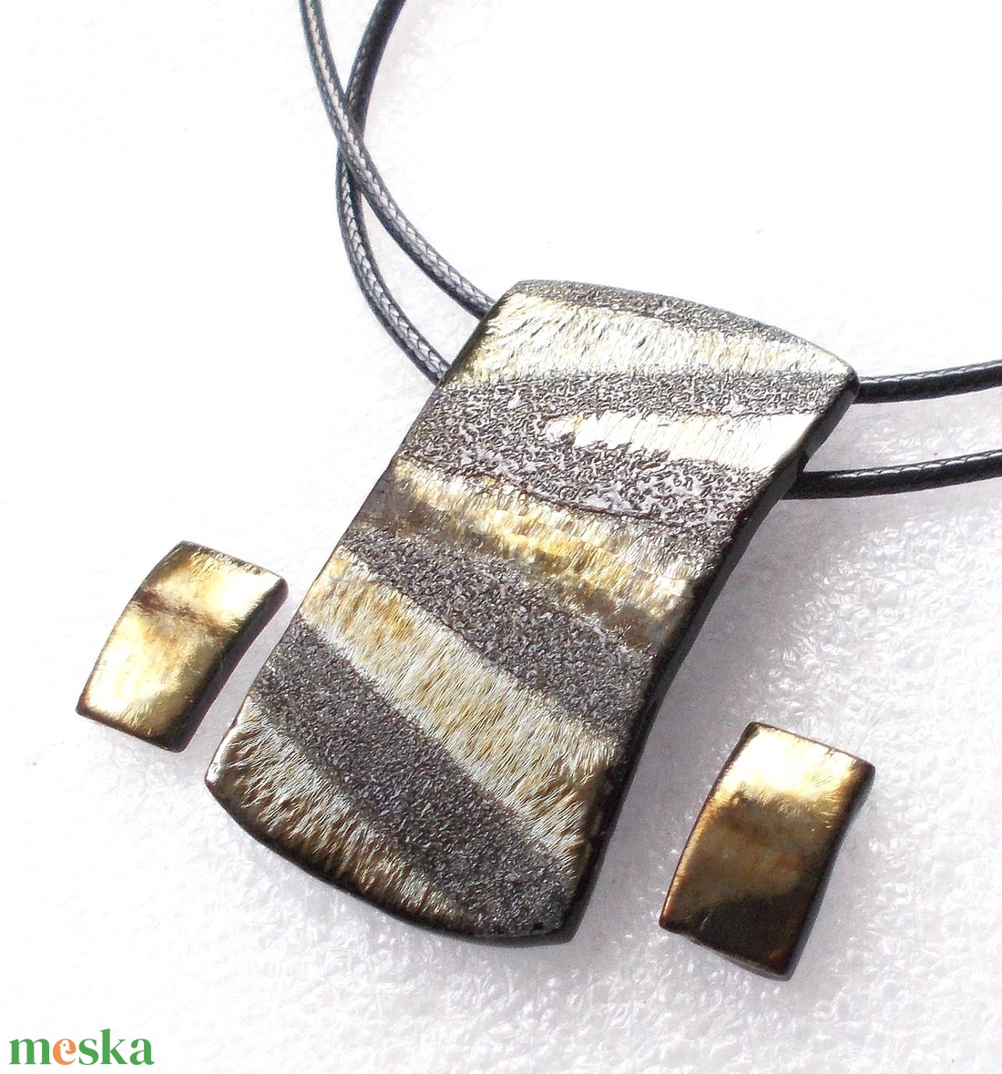 NEMESACÉL! Bronzos csokoládé üvegékszer szett, ajándék névnapra, születésnapra. - ékszer - ékszerszett - Meska.hu