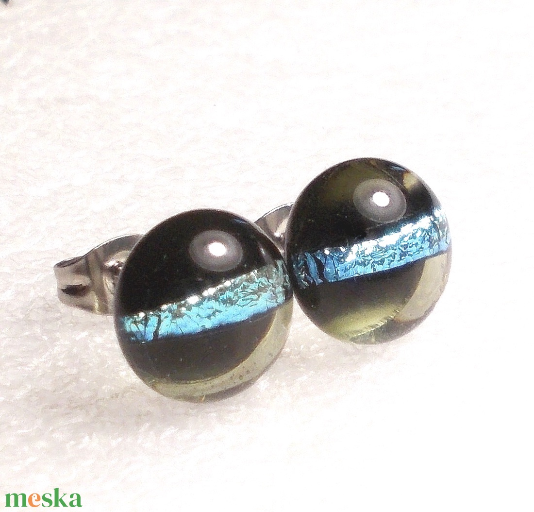 NEMESACÉL! Szürke-ezüstkék  stiftes fülbevaló , ajándék nőknek névnapra, születésnapra.  - ékszer - fülbevaló - lógó fülbevaló - Meska.hu