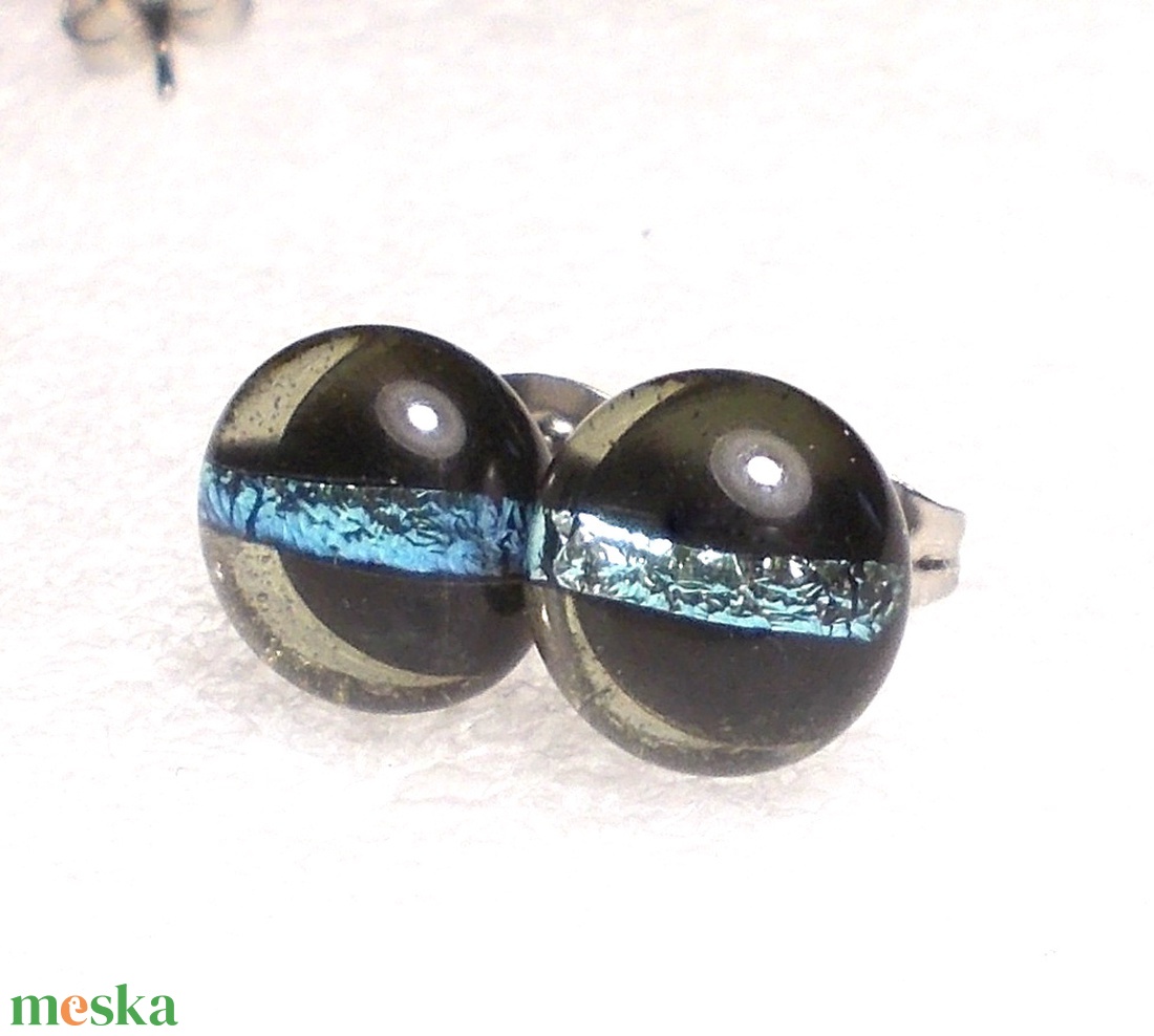 NEMESACÉL! Szürke-ezüstkék  stiftes fülbevaló , ajándék nőknek névnapra, születésnapra.  - ékszer - fülbevaló - lógó fülbevaló - Meska.hu