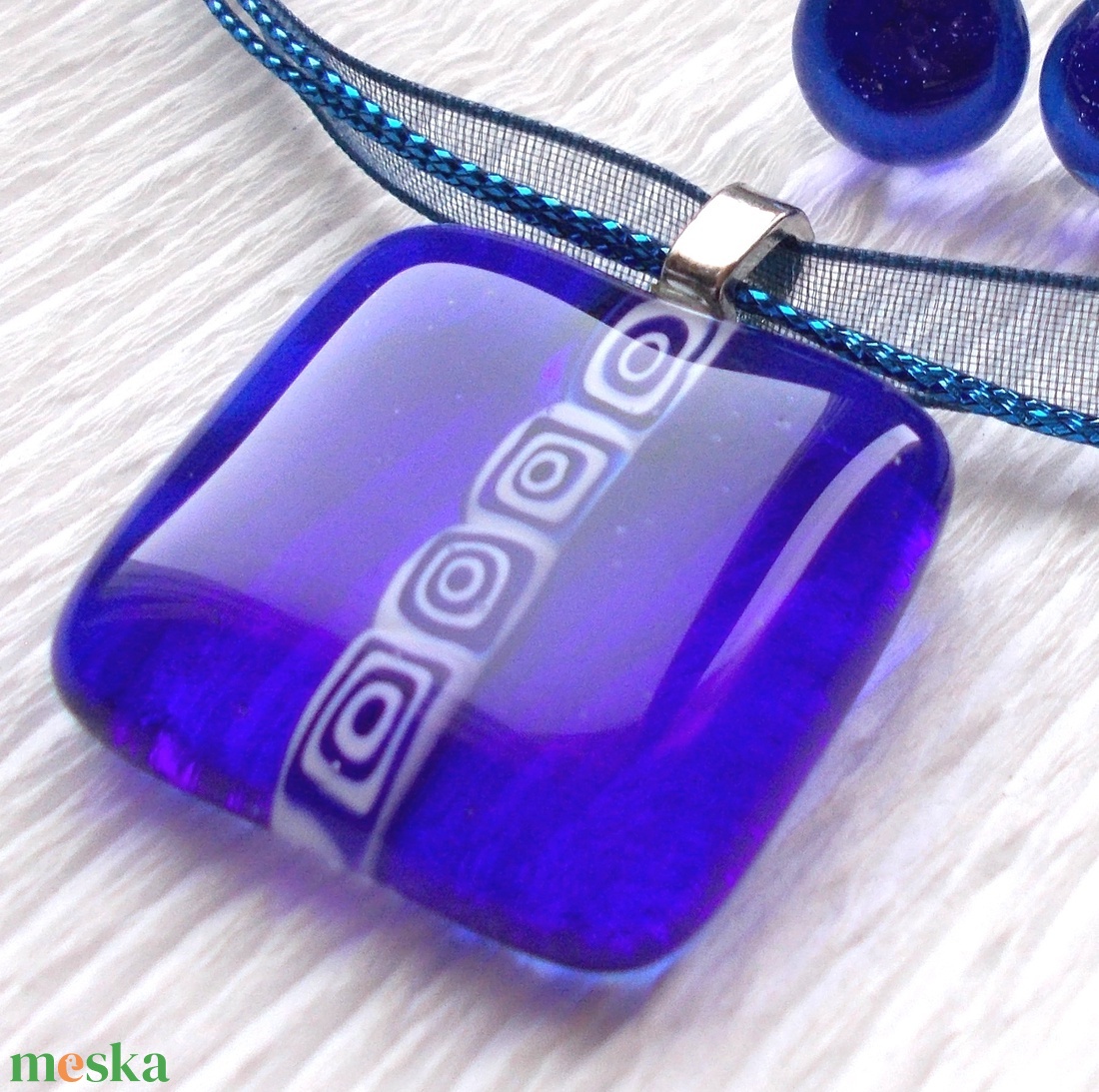 Királykék görög mintával nyaklánc ajándék nőknek névnapra, születésnapra. - ékszer - ékszerszett - Meska.hu