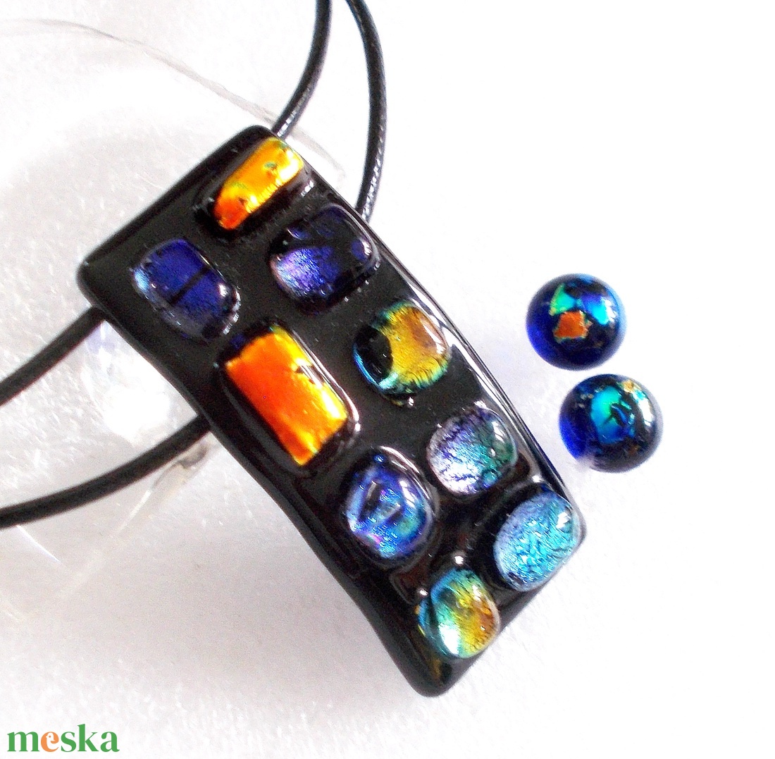  Szivárvány mozaik, üvegékszerszett, ajándék  lányoknak szalagavatóra, ballagásra, születésnapra, névnapra.  - ékszer - ékszerszett - Meska.hu