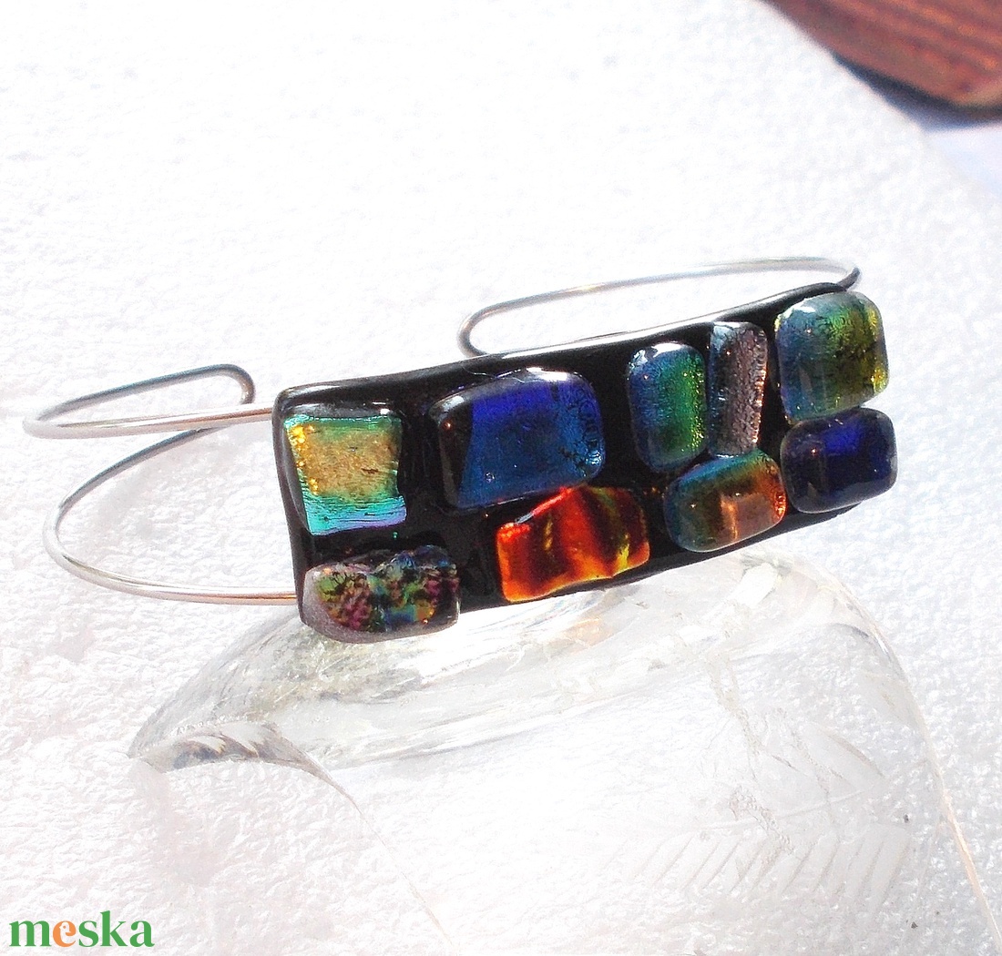 NEMESACÉL!   Színes mozaik karkötő, születésnapra, névnapra.  - ékszer - karkötő - karkötő medállal - Meska.hu