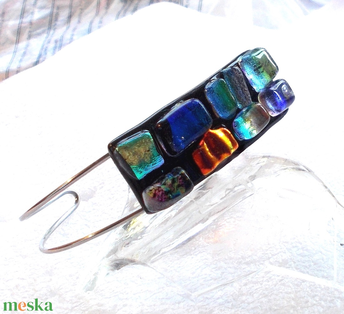 NEMESACÉL!   Színes mozaik karkötő, születésnapra, névnapra.  - ékszer - karkötő - karkötő medállal - Meska.hu